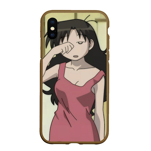 Чехол iPhone XS Max матовый Azumanga Daioh Юкари Танидзаки / 3D-Коричневый – фото 1