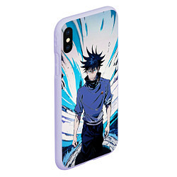 Чехол iPhone XS Max матовый Мэгуми Фусигуро из Jujutsu Kaisen абстракция, цвет: 3D-светло-сиреневый — фото 2