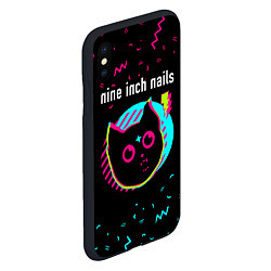 Чехол iPhone XS Max матовый Nine Inch Nails - rock star cat, цвет: 3D-черный — фото 2