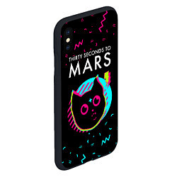 Чехол iPhone XS Max матовый Thirty Seconds to Mars - rock star cat, цвет: 3D-черный — фото 2