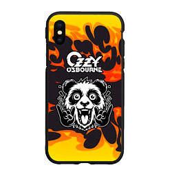 Чехол iPhone XS Max матовый Ozzy Osbourne рок панда и огонь