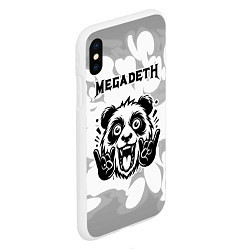 Чехол iPhone XS Max матовый Megadeth рок панда на светлом фоне, цвет: 3D-белый — фото 2