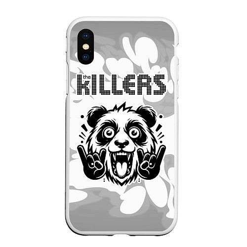 Чехол iPhone XS Max матовый The Killers рок панда на светлом фоне / 3D-Белый – фото 1