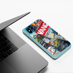 Чехол iPhone XS Max матовый Vanguard collage - ai art patchwork, цвет: 3D-мятный — фото 2