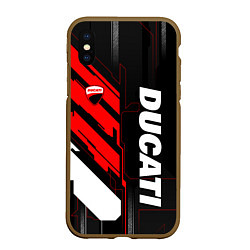 Чехол iPhone XS Max матовый Ducati - красный технологический, цвет: 3D-коричневый