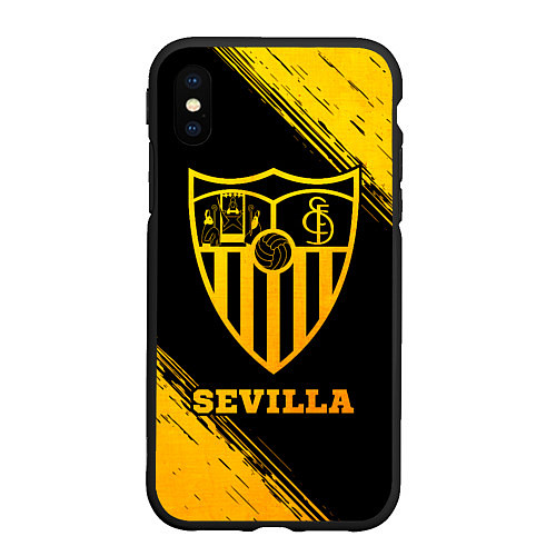 Чехол iPhone XS Max матовый Sevilla - gold gradient / 3D-Черный – фото 1