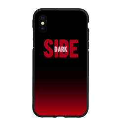 Чехол iPhone XS Max матовый Dark side тёмная сторона градиент красно-чёрный