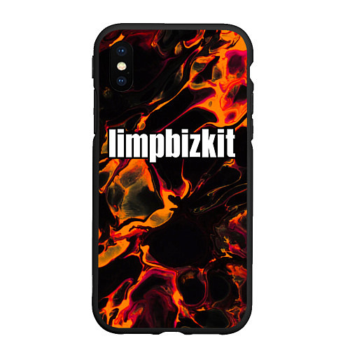 Чехол iPhone XS Max матовый Limp Bizkit red lava / 3D-Черный – фото 1