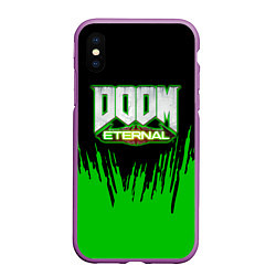 Чехол iPhone XS Max матовый Doom, цвет: 3D-фиолетовый