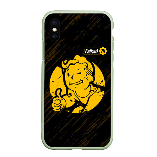 Чехол iPhone XS Max матовый Fallout фоллаут / 3D-Салатовый – фото 1