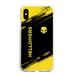 Чехол iPhone XS Max матовый Helldivers: Skull Logo, цвет: 3D-белый