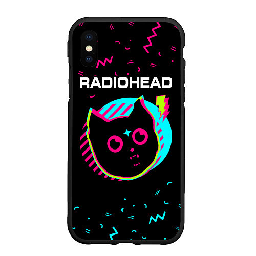 Чехол iPhone XS Max матовый Radiohead - rock star cat / 3D-Черный – фото 1