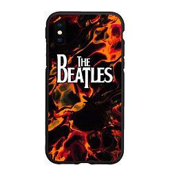 Чехол iPhone XS Max матовый The Beatles red lava, цвет: 3D-черный