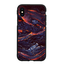 Чехол iPhone XS Max матовый Лавовые реки, цвет: 3D-черный