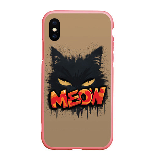 Чехол iPhone XS Max матовый Силуэт кошки мяу / 3D-Баблгам – фото 1