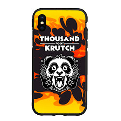 Чехол iPhone XS Max матовый Thousand Foot Krutch рок панда и огонь, цвет: 3D-черный