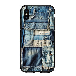 Чехол iPhone XS Max матовый Patchwork denim - vogue, цвет: 3D-черный