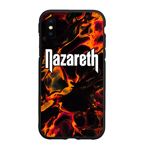 Чехол iPhone XS Max матовый Nazareth red lava / 3D-Черный – фото 1