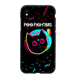 Чехол iPhone XS Max матовый Foo Fighters - rock star cat, цвет: 3D-черный