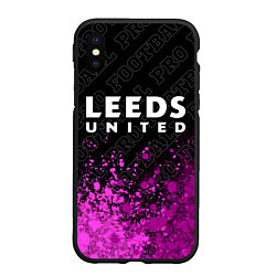 Чехол iPhone XS Max матовый Leeds United pro football посередине