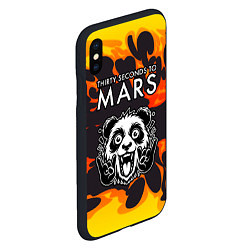 Чехол iPhone XS Max матовый Thirty Seconds to Mars рок панда и огонь, цвет: 3D-черный — фото 2