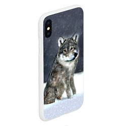 Чехол iPhone XS Max матовый Волк ауфф с кривым носом, цвет: 3D-белый — фото 2