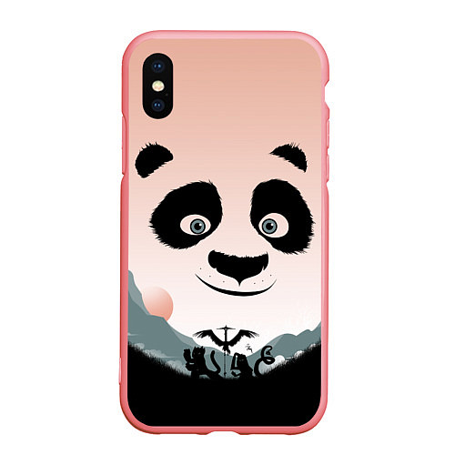 Чехол iPhone XS Max матовый Силуэт кунг фу панда / 3D-Баблгам – фото 1