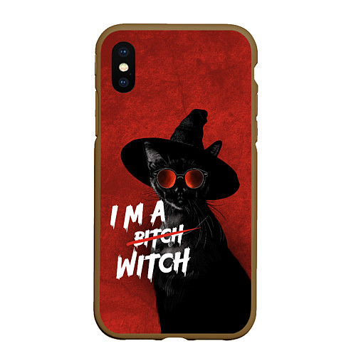 Чехол iPhone XS Max матовый I am witch / 3D-Коричневый – фото 1