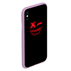 Чехол iPhone XS Max матовый Одноглазый монстр глитч улыбка, цвет: 3D-сиреневый — фото 2