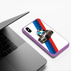 Чехол iPhone XS Max матовый Немецкий кроссовер BMW X6 M, цвет: 3D-фиолетовый — фото 2