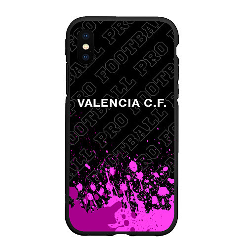 Чехол iPhone XS Max матовый Valencia pro football посередине / 3D-Черный – фото 1