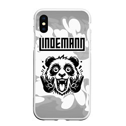 Чехол iPhone XS Max матовый Lindemann рок панда на светлом фоне, цвет: 3D-белый
