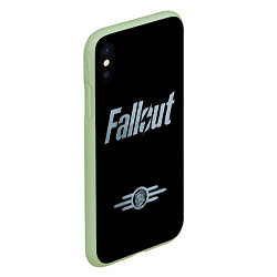 Чехол iPhone XS Max матовый Fallout - Logo, цвет: 3D-салатовый — фото 2