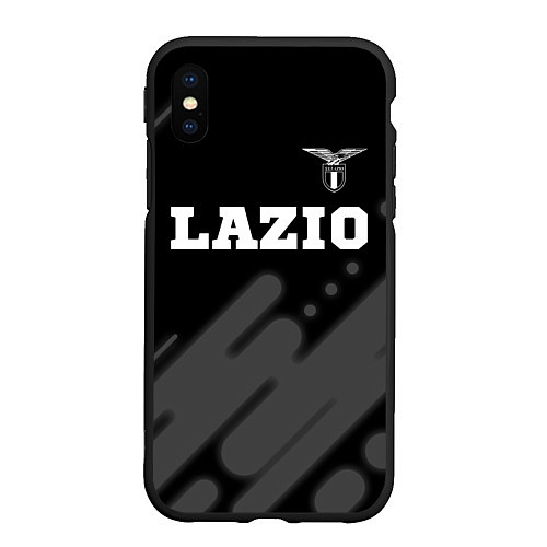 Чехол iPhone XS Max матовый Lazio sport на темном фоне посередине / 3D-Черный – фото 1