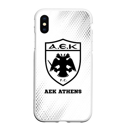 Чехол iPhone XS Max матовый AEK Athens sport на светлом фоне / 3D-Белый – фото 1