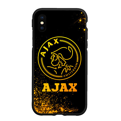 Чехол iPhone XS Max матовый Ajax - gold gradient / 3D-Черный – фото 1