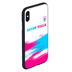 Чехол iPhone XS Max матовый Aston Villa neon gradient style посередине, цвет: 3D-черный — фото 2