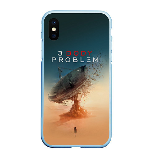 Чехол iPhone XS Max матовый 3 Body Problem - satellite / 3D-Голубой – фото 1