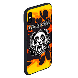 Чехол iPhone XS Max матовый Crystal Castles рок панда и огонь, цвет: 3D-черный — фото 2