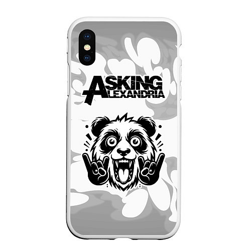 Чехол iPhone XS Max матовый Asking Alexandria рок панда на светлом фоне / 3D-Белый – фото 1