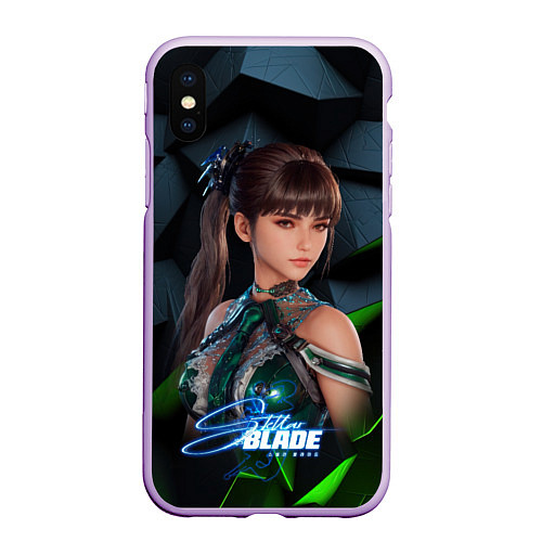 Чехол iPhone XS Max матовый Stellar Blade портрет Ева / 3D-Сиреневый – фото 1