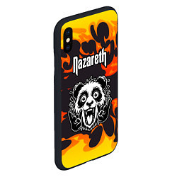 Чехол iPhone XS Max матовый Nazareth рок панда и огонь, цвет: 3D-черный — фото 2