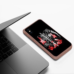 Чехол iPhone XS Max матовый Миса с косой - Тетрадь смерти, цвет: 3D-коричневый — фото 2