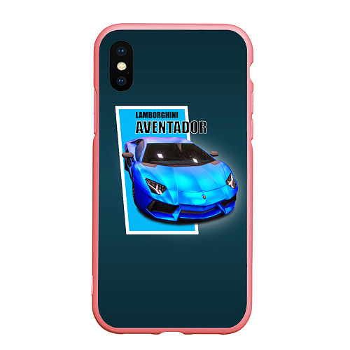 Чехол iPhone XS Max матовый Спортивная итальянская машина Lamborghini Aventado / 3D-Баблгам – фото 1