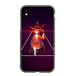 Чехол iPhone XS Max матовый Konosuba Мэгумин cute, цвет: 3D-темно-зеленый