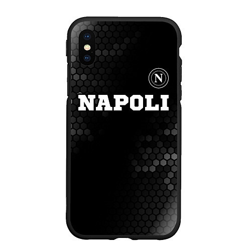 Чехол iPhone XS Max матовый Napoli sport на темном фоне посередине / 3D-Черный – фото 1