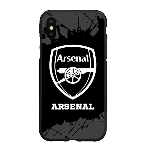 Чехол iPhone XS Max матовый Arsenal sport на темном фоне / 3D-Черный – фото 1