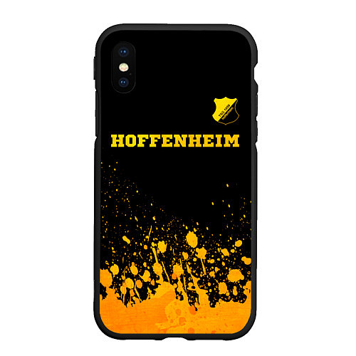 Чехол iPhone XS Max матовый Hoffenheim - gold gradient посередине / 3D-Черный – фото 1