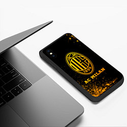Чехол iPhone XS Max матовый AC Milan - gold gradient, цвет: 3D-черный — фото 2