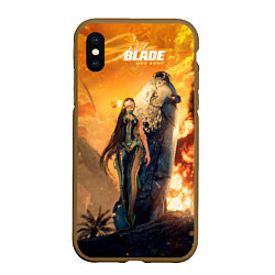 Чехол iPhone XS Max матовый Ева и капсула stellar blade, цвет: 3D-коричневый